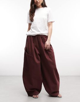 Collusion COLLUSION XL balloon cargo pants in plum-Purple