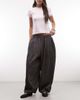 Collusion COLLUSION XL balloon pants in charcoal with pink pinstripes-Gray - 1
