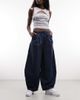 Collusion COLLUSION XL pleated balloon jeans in navy - 1