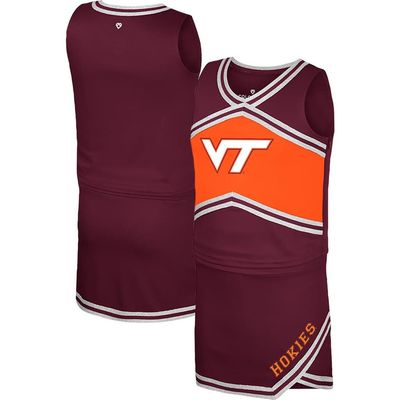 COLOSSEUM Girls Youth Colosseum Maroon Virginia Tech Hokies Cheerleader Top & Skirt Set 