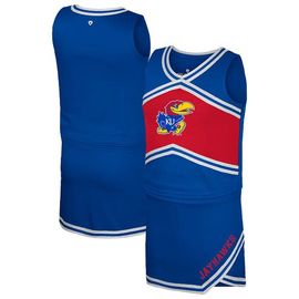 COLOSSEUM Girls Youth Colosseum Royal Kansas Jayhawks Cheerleader Top & Skirt Set 