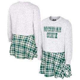 COLOSSEUM Girls Youth Colosseum White Michigan State Spartans Marceline Plaid Skirt and Top Set 