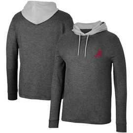COLOSSEUM Men's Colosseum Black Alabama Crimson Tide Ballot Waffle-Knit Thermal Long Sleeve Hoodie T-Shirt 