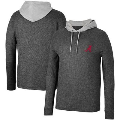 COLOSSEUM Men's Colosseum Black Alabama Crimson Tide Ballot Waffle-Knit Thermal Long Sleeve Hoodie T-Shirt 