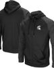COLOSSEUM Men's Colosseum Black Michigan State Spartans Big & Tall Blackout Raglan Full-Zip Hoodie  - 1