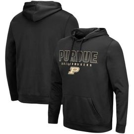 COLOSSEUM Men's Colosseum Black Purdue Boilermakers Blackout 3.0 Pullover Hoodie 