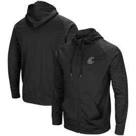 COLOSSEUM Men's Colosseum Black Washington State Cougars Blackout 3.0 Tonal Raglan Full-Zip Hoodie 