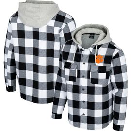 COLOSSEUM Men's Colosseum Black/White Clemson Tigers Buffalo Plaid Full-Zip Jacket 