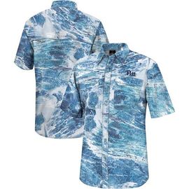 COLOSSEUM Men's Colosseum Blue Pitt Panthers Realtree Aspect Charter Full-Button Fishing Shirt 