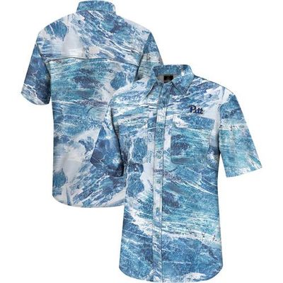 COLOSSEUM Men's Colosseum Blue Pitt Panthers Realtree Aspect Charter Full-Button Fishing Shirt 