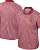 COLOSSEUM Men's Colosseum Cardinal Iowa State Cyclones Striped Polo  - 1