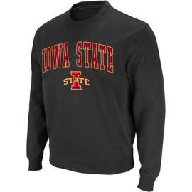 COLOSSEUM Men's Colosseum Charcoal Iowa State Cyclones Arch & Logo Crew Neck Sweatshirt 
