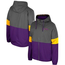 COLOSSEUM Men's Colosseum Charcoal LSU Tigers Miles Full-Zip Jacket 