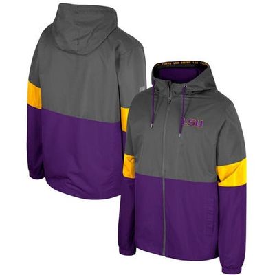 COLOSSEUM Men's Colosseum Charcoal LSU Tigers Miles Full-Zip Jacket 