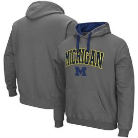 COLOSSEUM Men's Colosseum Charcoal Michigan Wolverines Big & Tall Arch & Logo 2.0 Pullover Hoodie 