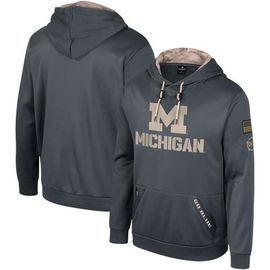COLOSSEUM Men's Colosseum Charcoal Michigan Wolverines OHT Military Appreciation Pullover Hoodie 