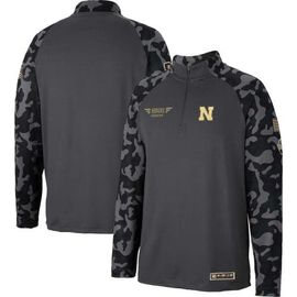 COLOSSEUM Men's Colosseum Charcoal Nebraska Huskers OHT Military Appreciation Long Range Raglan Quarter-Zip Jacket 