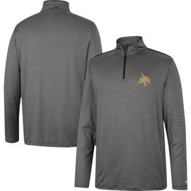 COLOSSEUM Men's Colosseum Charcoal Texas State Bobcats Logo Quarter-Zip Windshirt 