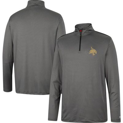 COLOSSEUM Men's Colosseum Charcoal Texas State Bobcats Logo Quarter-Zip Windshirt 