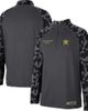 COLOSSEUM Men's Colosseum Charcoal Wichita State Shockers OHT Military Appreciation Long Range Raglan Quarter-Zip Jacket  - 1