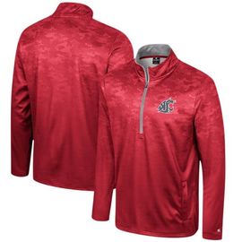 COLOSSEUM Men's Colosseum Crimson Washington State Cougars The Machine Half-Zip Jacket 