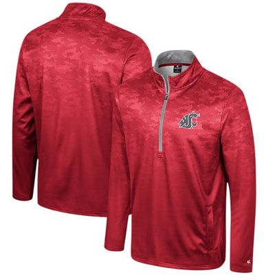 COLOSSEUM Men's Colosseum Crimson Washington State Cougars The Machine Half-Zip Jacket 