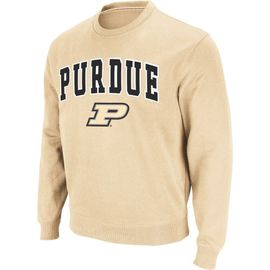 COLOSSEUM Men's Colosseum Gold Purdue Boilermakers Arch & Logo Crew Neck Sweatshirt
