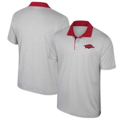 COLOSSEUM Men's Colosseum Gray Arkansas Razorbacks Big & Tall Tuck Striped Polo 