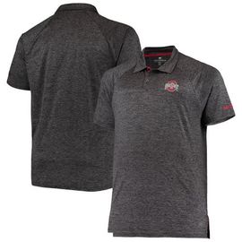 COLOSSEUM Men's Colosseum Heathered Black Ohio State Buckeyes Big & Tall Down Swing Polo