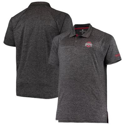 COLOSSEUM Men's Colosseum Heathered Black Ohio State Buckeyes Big & Tall Down Swing Polo