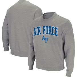 COLOSSEUM Men's Colosseum Heathered Gray Air Force Falcons Arch & Logo Sweatshirt