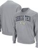 COLOSSEUM Men's Colosseum Heathered Gray Georgia Tech Yellow Jackets Arch & Logo Tackle Twill Pullover Sweatshirt - 4
