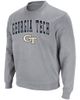 COLOSSEUM Men's Colosseum Heathered Gray Georgia Tech Yellow Jackets Arch & Logo Tackle Twill Pullover Sweatshirt - 5