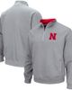 COLOSSEUM Men's Colosseum Heathered Gray Nebraska Huskers Tortugas Team Logo Quarter-Zip Jacket - 1