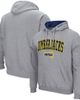 COLOSSEUM Men's Colosseum Heathered Gray Northern Arizona Lumberjacks Arch and Logo Pullover Hoodie - 1