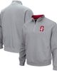 COLOSSEUM Men's Colosseum Heathered Gray Stanford Cardinal Tortugas Team Logo Quarter-Zip Jacket - 1
