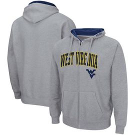 COLOSSEUM Men's Colosseum Heathered Gray West Virginia Mountaineers Arch & Logo 3.0 Full-Zip Hoodie