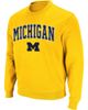 COLOSSEUM Men's Colosseum Maize Michigan Wolverines Arch & Logo Crew Neck Sweatshirt  - 1