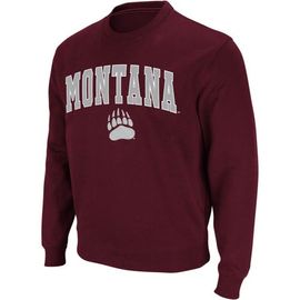 COLOSSEUM Men's Colosseum Maroon Montana Grizzlies Arch & Logo Crew Neck Sweatshirt 