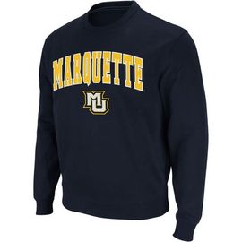 COLOSSEUM Men's Colosseum Navy Marquette Golden Eagles Arch & Logo Crew Neck Sweatshirt 