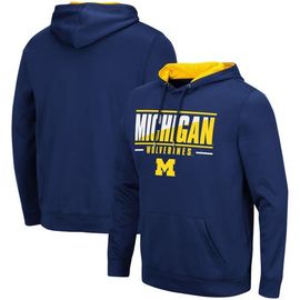 COLOSSEUM Men's Colosseum Navy Michigan Wolverines Slash Stack 2.0 Pullover Hoodie 