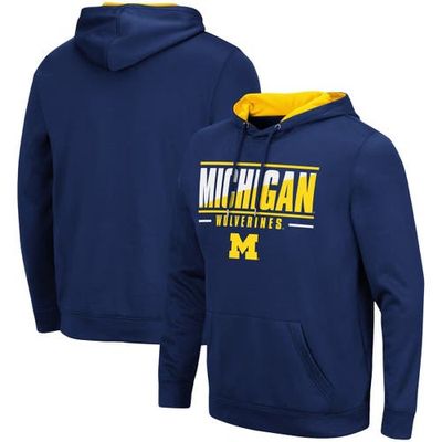 COLOSSEUM Men's Colosseum Navy Michigan Wolverines Slash Stack 2.0 Pullover Hoodie 