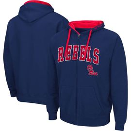 COLOSSEUM Men's Colosseum Navy Ole Miss Rebels Big & Tall Full-Zip Hoodie 