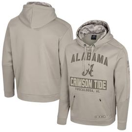 COLOSSEUM Men's Colosseum Oatmeal Alabama Crimson Tide Big & Tall Operation Hat Trick Battalion Hoodie Sweatshirt 