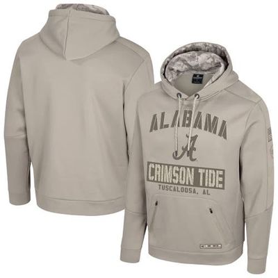 COLOSSEUM Men's Colosseum Oatmeal Alabama Crimson Tide Big & Tall Operation Hat Trick Battalion Hoodie Sweatshirt 