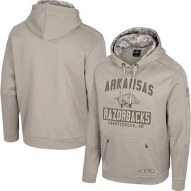 COLOSSEUM Men's Colosseum Oatmeal Arkansas Razorbacks Big & Tall Operation Hat Trick Battalion Hoodie Sweatshirt 