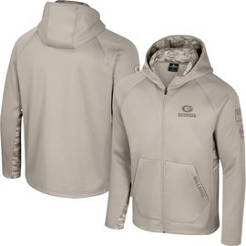 COLOSSEUM Men's Colosseum Oatmeal Georgia Bulldogs Operation Hat Trick Battalion Full-Zip Hoodie 
