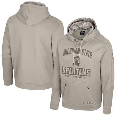 COLOSSEUM Men's Colosseum Oatmeal Michigan State Spartans Operation Hat Trick Battalion Hoodie 
