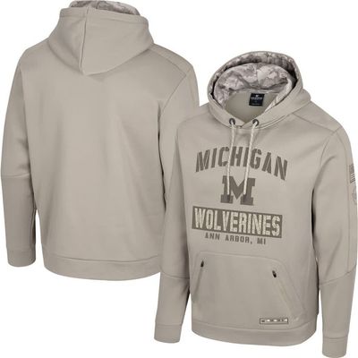 COLOSSEUM Men's Colosseum Oatmeal Michigan Wolverines Big & Tall Operation Hat Trick Battalion Hoodie Sweatshirt 