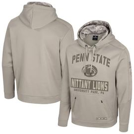 COLOSSEUM Men's Colosseum Oatmeal Penn State Nittany Lions Big & Tall Operation Hat Trick Battalion Hoodie Sweatshirt 